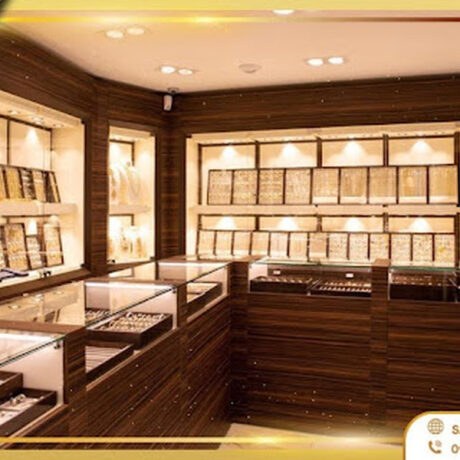 Tủ kính đèn led