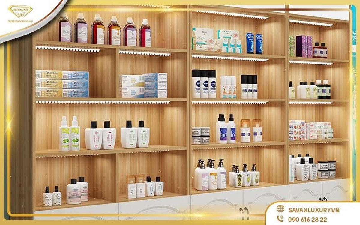 Tủ kính đèn led đựng mỹ phẩm